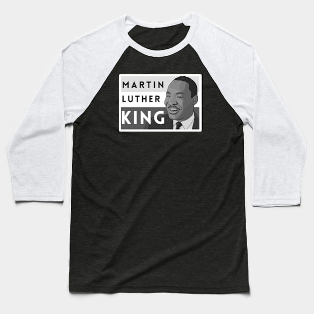 Martin Luther King Jr. in Black & White Baseball T-Shirt by History Tees